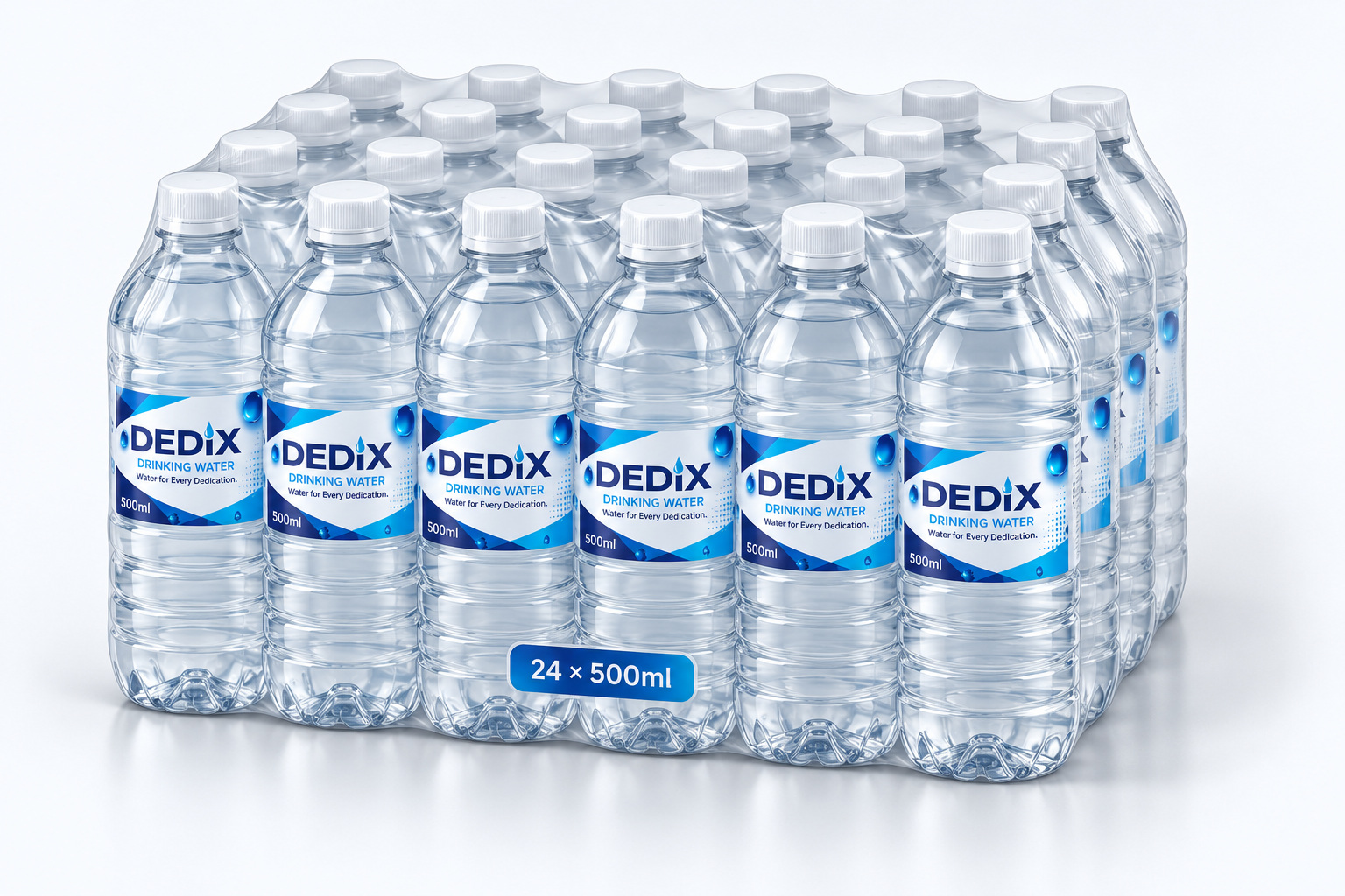 DEDIX 24 × 500 ml in clear plastic wrapping